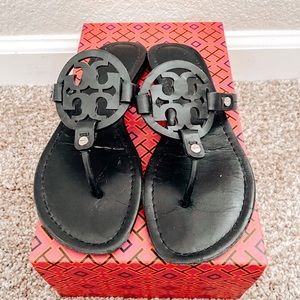 Size 7.5 Black Tory Burch Miller Sandals